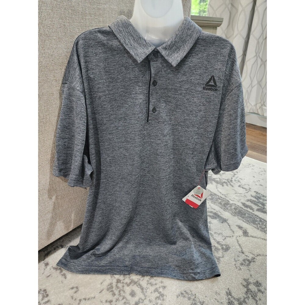 Reebok Ebony Heather SS Collared Polo Shirt Men's 3XL NEW